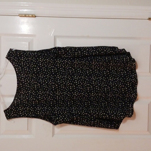 🌹EVRI plus sized black white polka dot print scoop neck sleeveless tank 1X - Picture 6 of 9